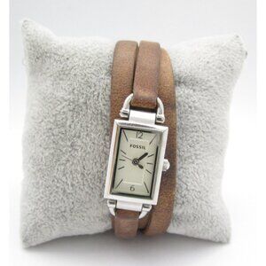 Women Fossil Quartz WR Analog 16mm Tank Watch (H993) "New Battery"